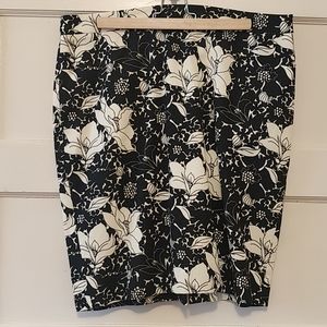 Cream and black floral pencil skirt from J Crew
